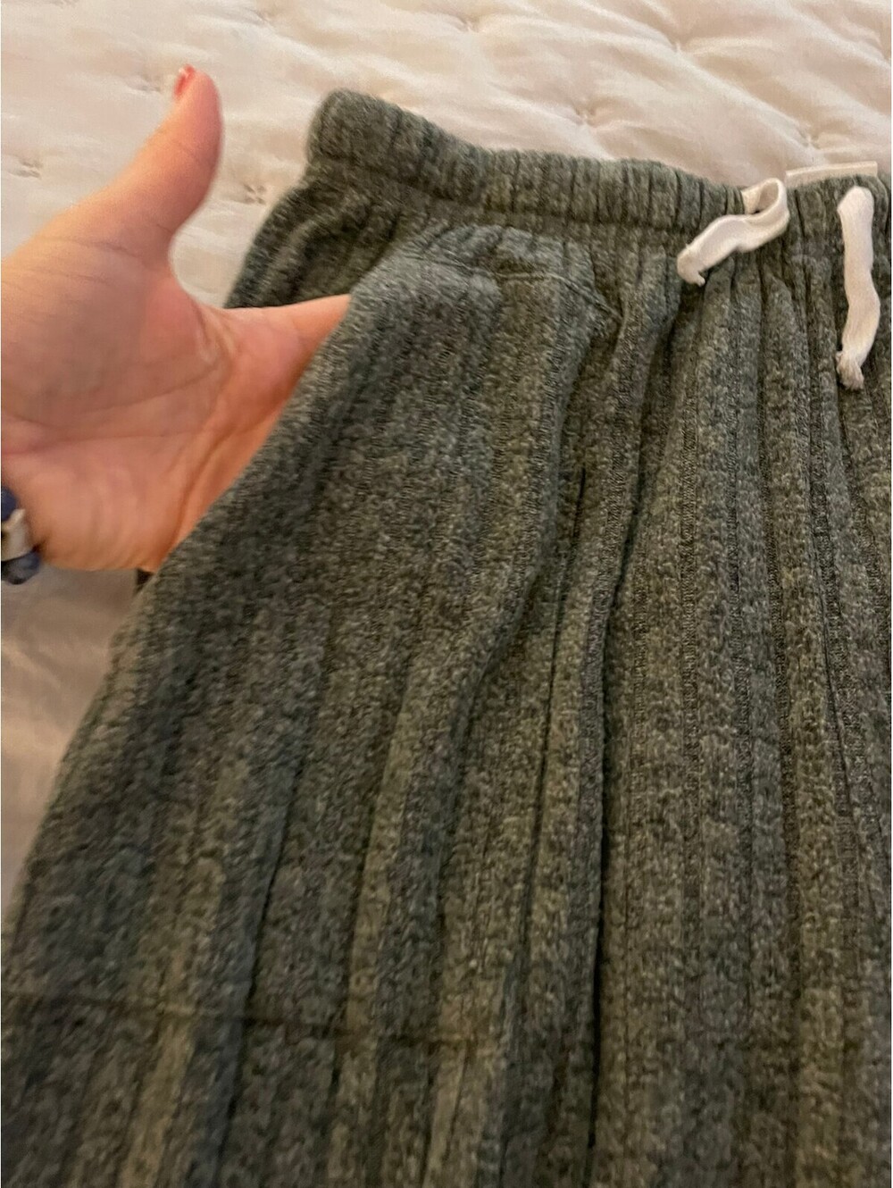 Heather Green Ribbed Henley and Jogger Lounge Set (Large) - Picture 9 of 10